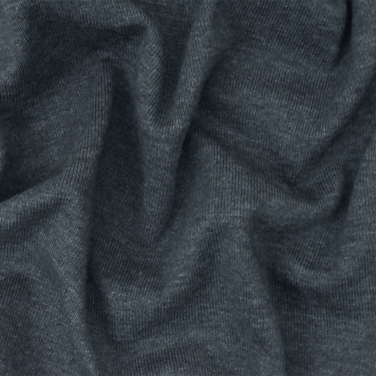 Heather Gray Organic Cotton Poly Stretch Spandex Rib Knit Fabric By the Yard